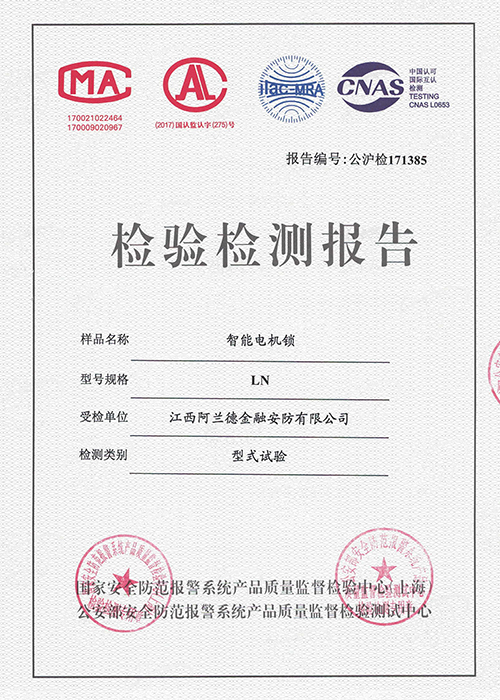 智能電機(jī)鎖檢驗(yàn)報(bào)告